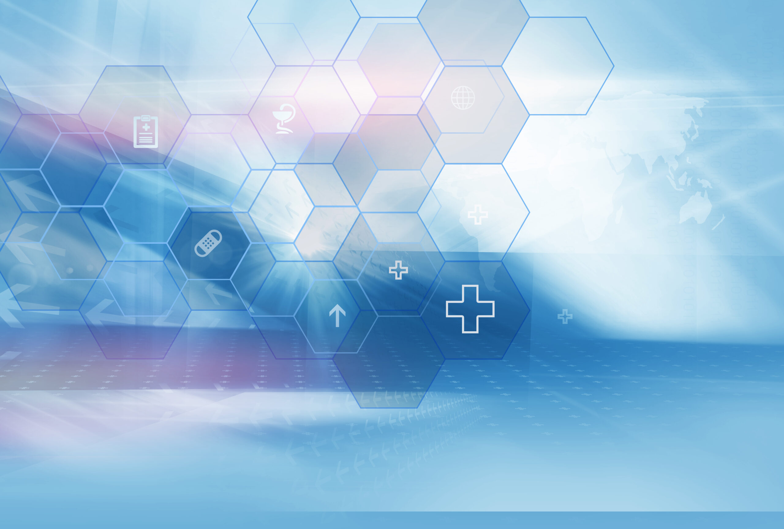 SYRTIS SOLUTIONS Abstract blue network background symbolizing real-time Medicaid COB, TPL integration, and cost-avoidance technology that strengthens program integrity.